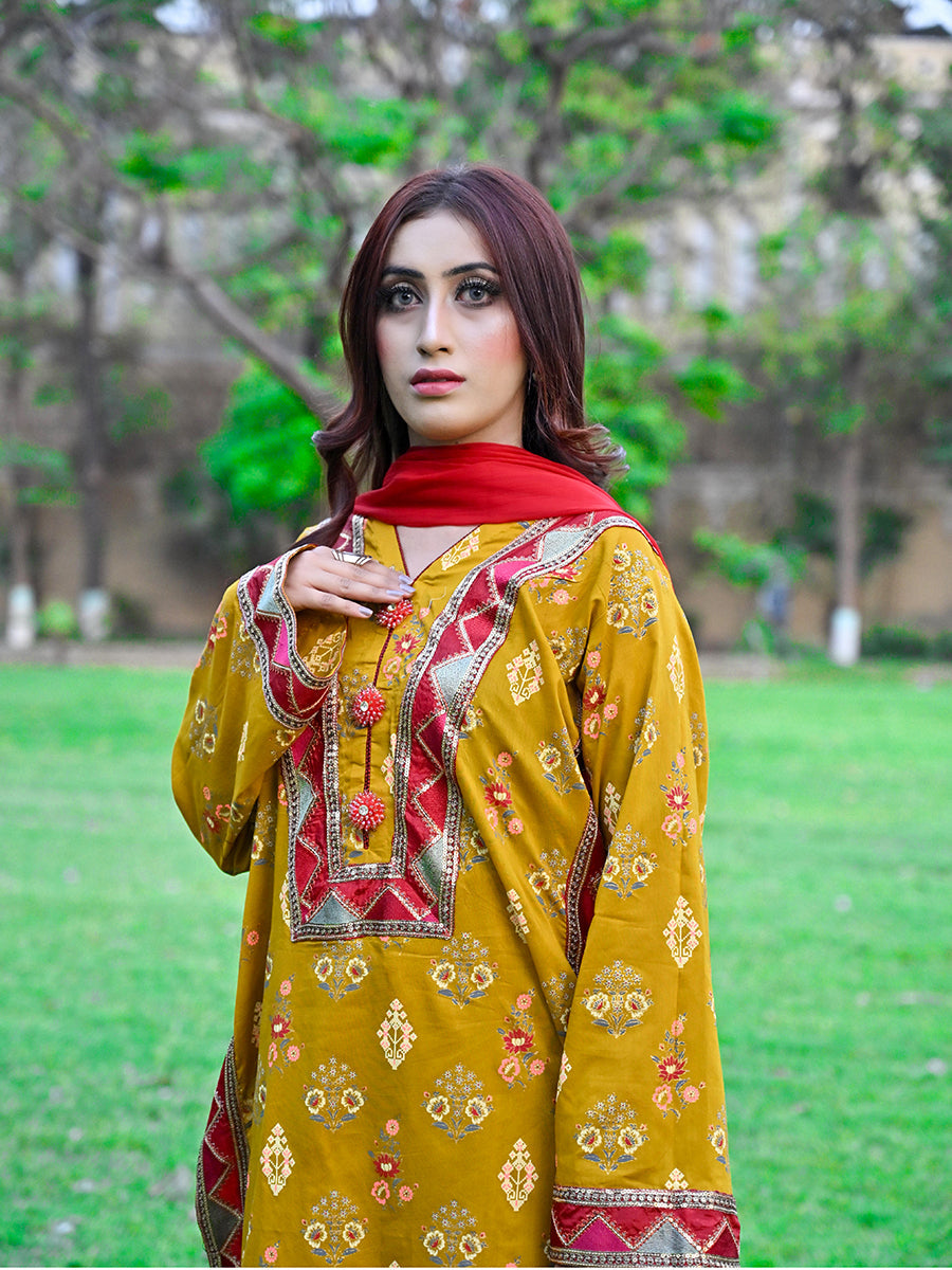Stitched 3 PIECE EMBROIDERED LAWN