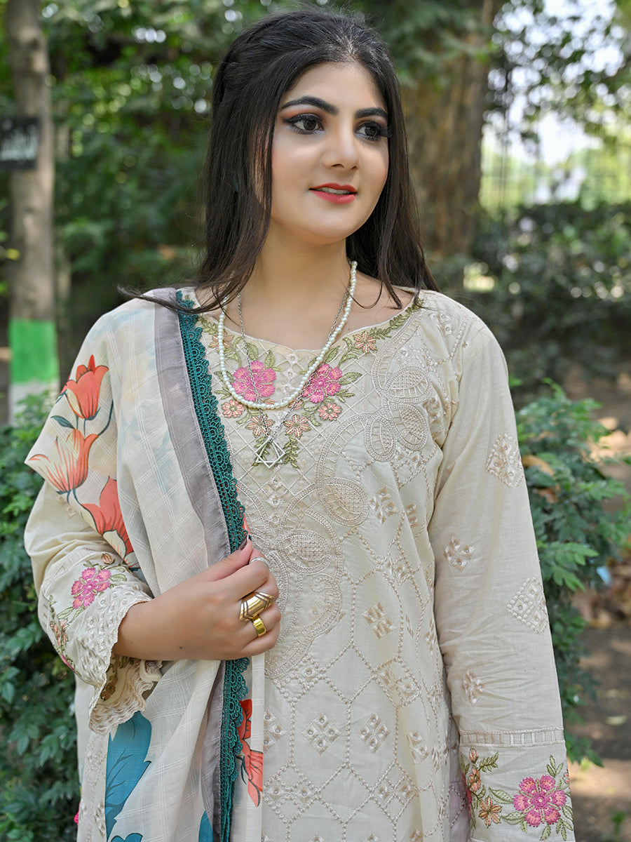 LUXURY 3 PIECE EMBROIDERED STITCHED