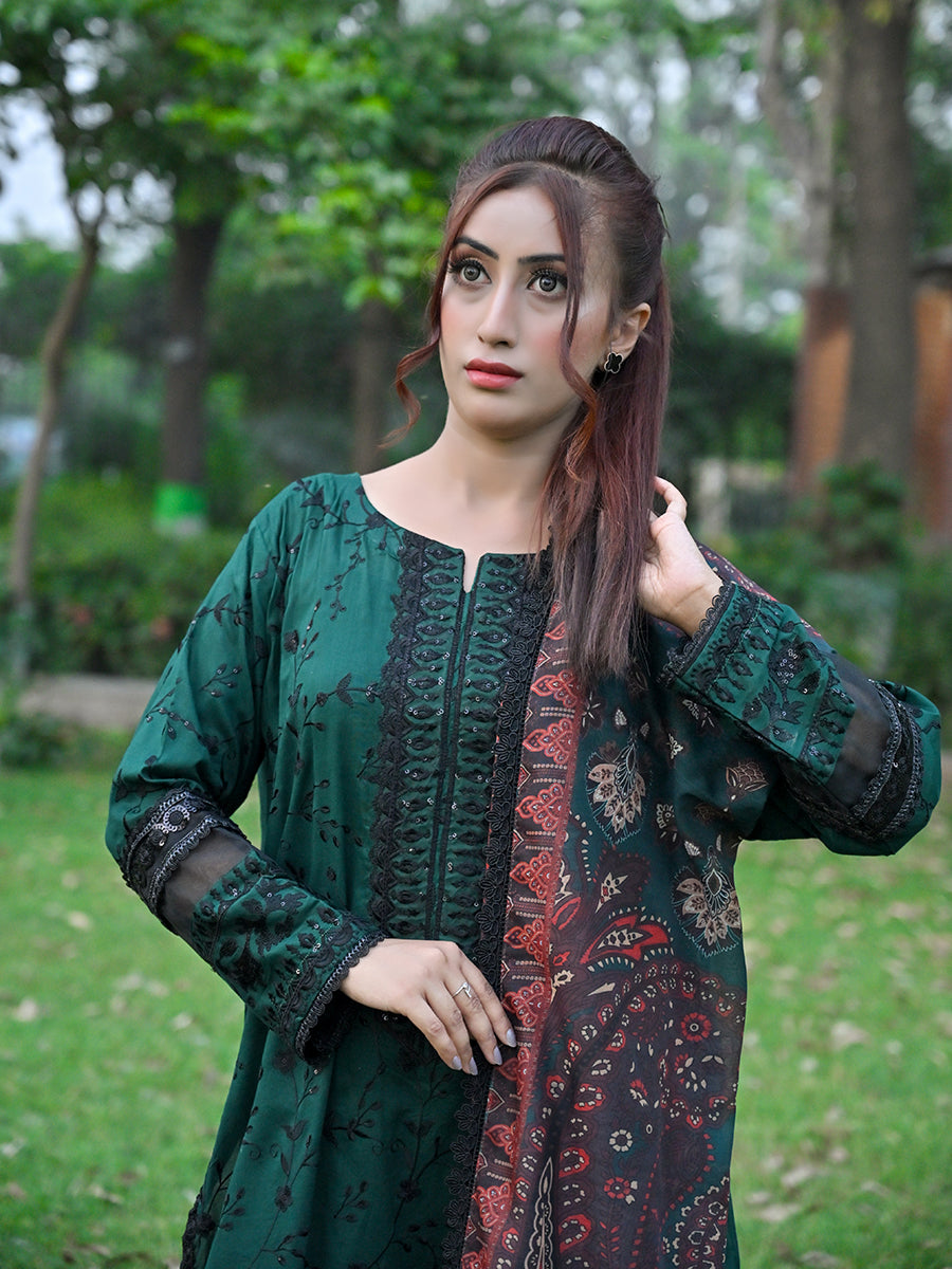 Stitched 3 PIECE EMBROIDERED LAWN